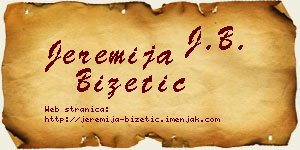 Jeremija Bizetić vizit kartica